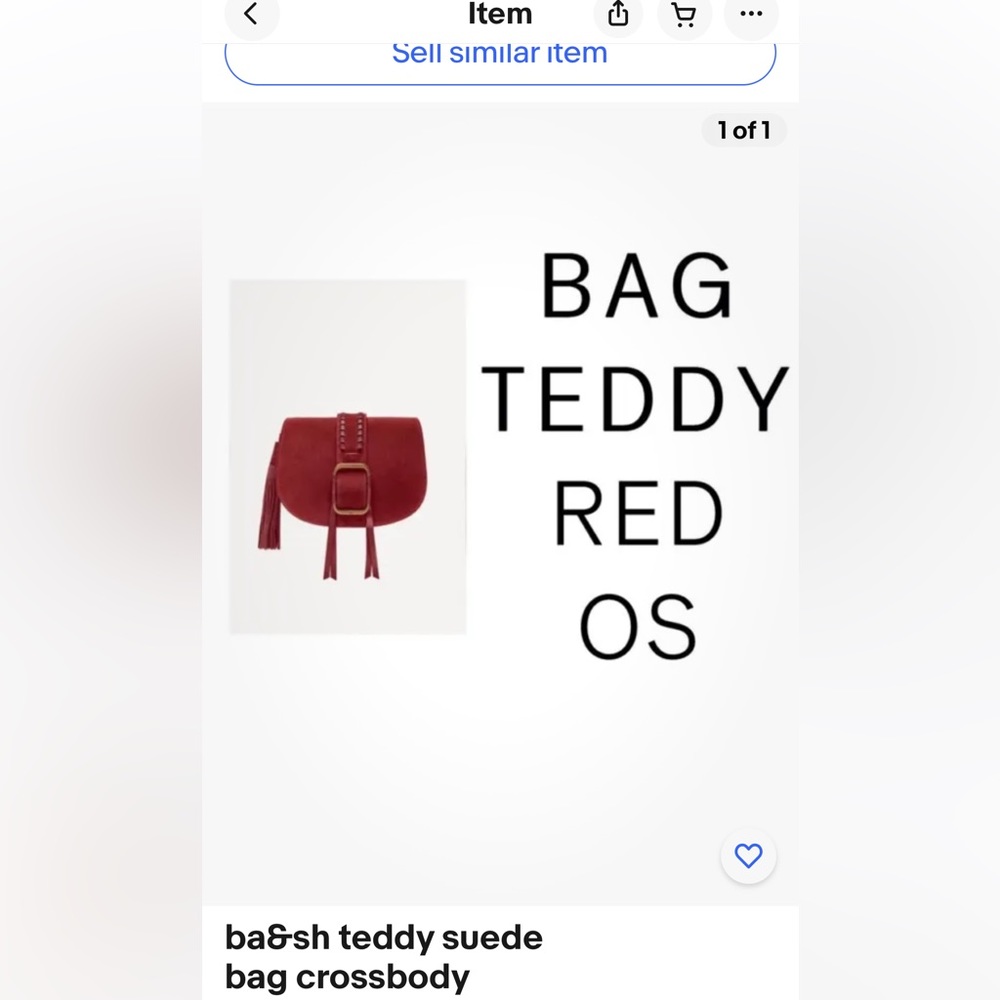 Ba&sh "teddy" suede crossbody bag red/wine